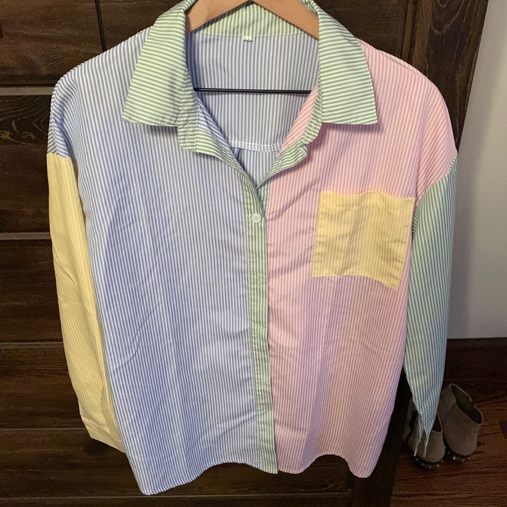 Multicolored button down